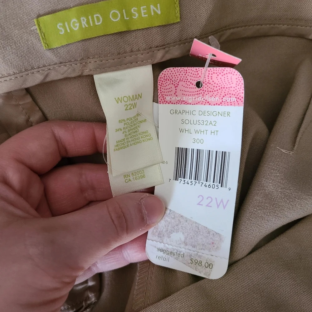 NWT Sigrid Olsen Wide Leg Short Length Business Casual Office Pants Size 22W - Picture 11 of 12